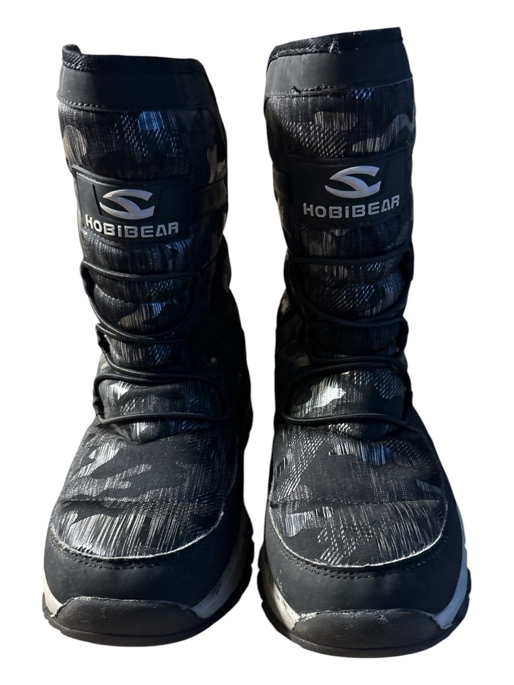 HOBIBEAR WINTER SNOW BOOTS BLACK BLUE CAMO EU 41 US 8 WATERPROOF FLEECE LINING